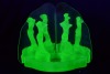 Uranium Glass - Dressing table set with mirror