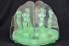 Uranium Glass - Dressing table set with mirror - 2