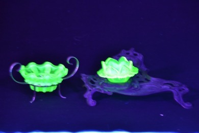 Uranium Glass - Victorian Vaseline glass compote