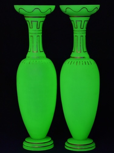 Uranium Glass - French Opaline vases