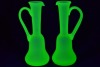 Uranium Glass - French Opaline Ewer pair