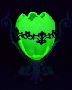 Uranium Glass - Victorian Vaseline glass Rose Bowl