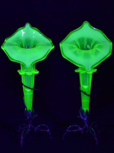 Uranium Glass - Victorian pair of vases