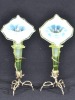 Uranium Glass - Victorian pair of vases - 2