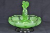 Uranium Glass - Float Bowl Lady gathering flowers - 2