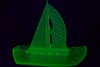 Uranium Glass - Float bowl sailing boat