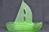 Uranium Glass - Float bowl sailing boat - 2
