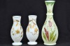 Uranium Glass- Victorian vase set of 3 - 2