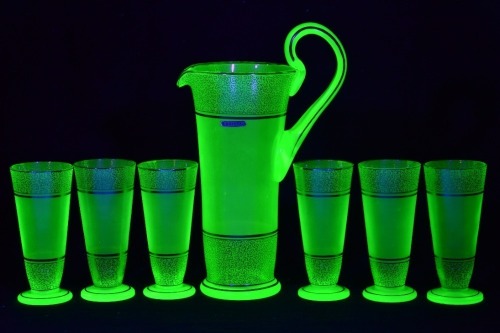 Uranium Glass - Art Deco style lemonade set