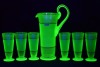 Uranium Glass - Art Deco style lemonade set
