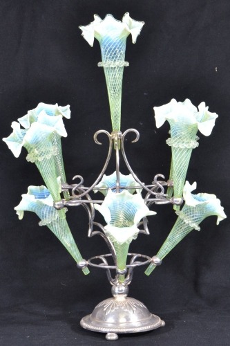 Uranium Glass - Victorian Epergene