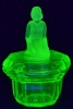 Uranium Glass - Art Deco lidded bowl