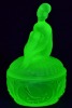 Uranium Glass - Art Deco lidded bowl