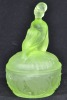 Uranium Glass - Art Deco lidded bowl - 2