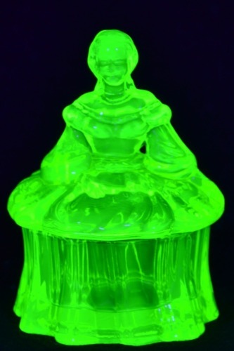 Uranium Glass - Victorian style lidded bowl