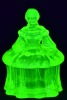 Uranium Glass - Victorian style lidded bowl