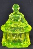 Uranium Glass - Victorian style lidded bowl - 2