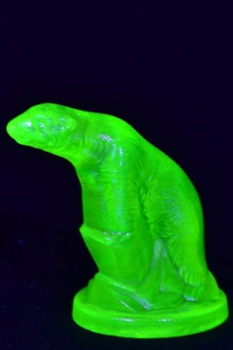 Uranium Glass - Art Glass Polar Bear