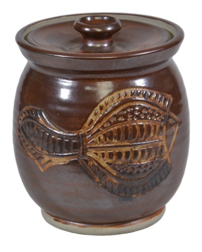 Australian Pottery - E. Deemera Yarrabah pottery canister