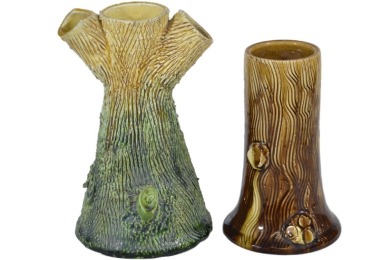 Australian Pottery - Colonial Pottery x2 - Stump Vases