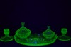 Uranium Glass - Dressing Table set of 6 pieces