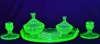 Uranium Glass - Dressing Table set of 6 pieces - 2