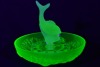 Uranium Glass - Float bowl with Flying Fish