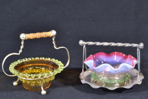 Uranium Glass - Victorian jam dishes