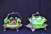 Uranium Glass - Victorian jam dishes - 2