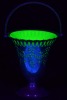 Uranium Glass - Art Deco basket - 2