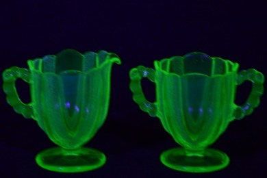 Uranium Glass - Australian Glass pair