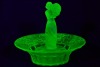 Uranium Glass - Float bowl Lady gathering flowers