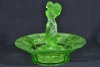Uranium Glass - Float bowl Lady gathering flowers - 2