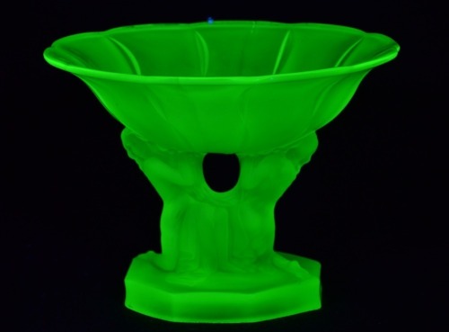 Uranium Glass - Art Deco vase Glasgow