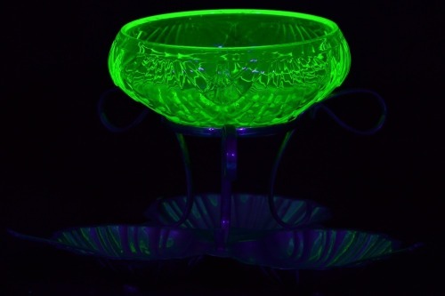 Uranium Glass - Art Deco Style serving dish