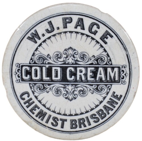 Pot lid - W.J.Page Chemist Brisbane