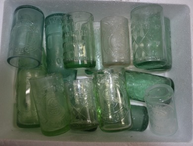 Box Lot - branded bottles turned into drinking glasses