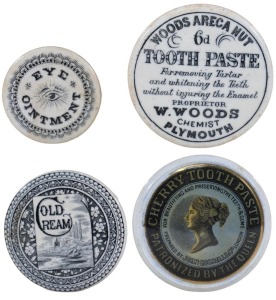 Pot Lids - X4- Toothpaste, Eye Ointment and Cold cream