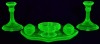 Uranium Glass - Dressing table set - Art Deco