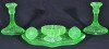 Uranium Glass - Dressing table set - Art Deco - 2