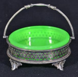 Uranium Glass -Edwardian jam dish