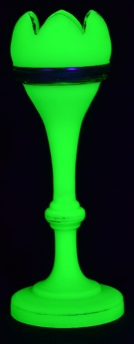 Uranium Glass - Victorian Glass - Grecian style vase