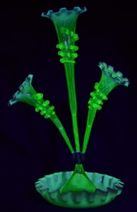 Uranium Glass - Victorian Glass - Epergne