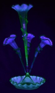 Uranium Glass - Victorian Glass - Epergne