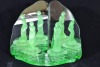 Uranium Glass - Dressing table tray - With mirror - 2