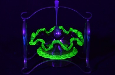 Uranium Glass - Edwardian Glass - Jam Pot