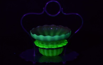 Uranium Glass - Edwardian Glass - Jam Pot