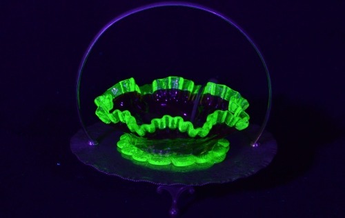 Uranium Glass - Edwardian Glass - Jam Pot