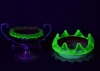 Uranium Glass - Edwardian Glass -Jam Pot X 2