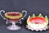 Uranium Glass - Edwardian Glass -Jam Pot X 2 - 2